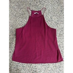 Papaya Maroon Sleeveless Top Size Large